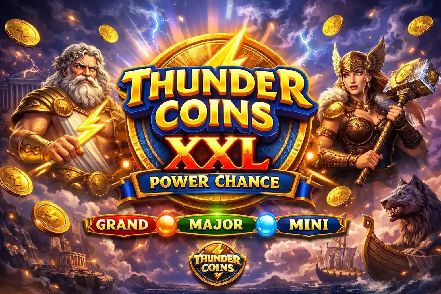 До 90 000 ₸ на Thunder Coins XXL